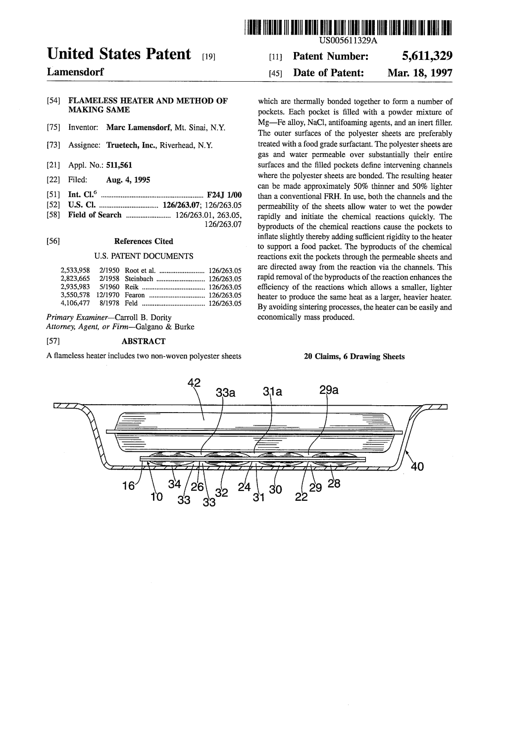 ||||||IIII US005611329A United States Patent (19 11 Patent Number: 5,611,329 Lamensdorf (45) Date of Patent: Mar 18, 1997