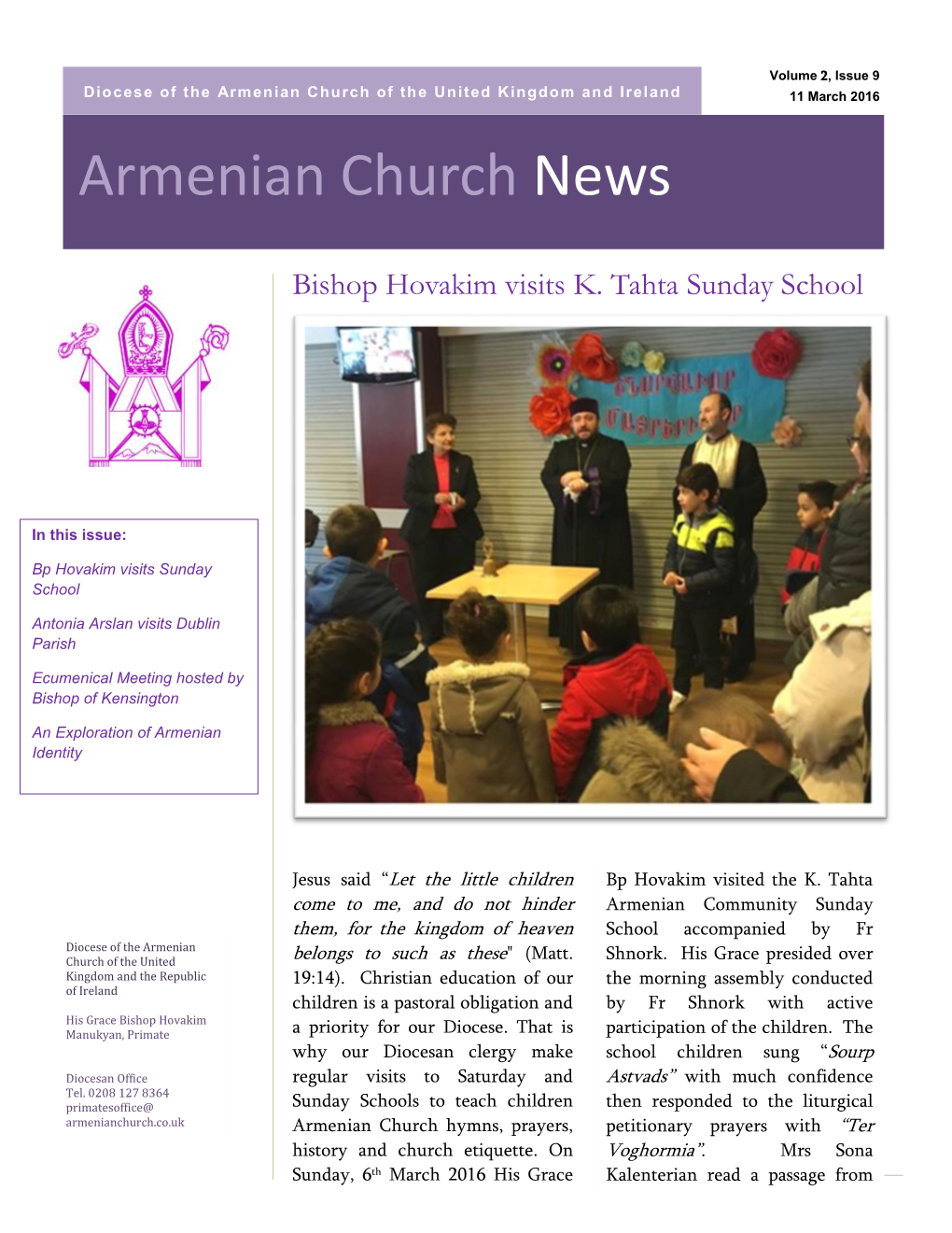 Armenian Church News