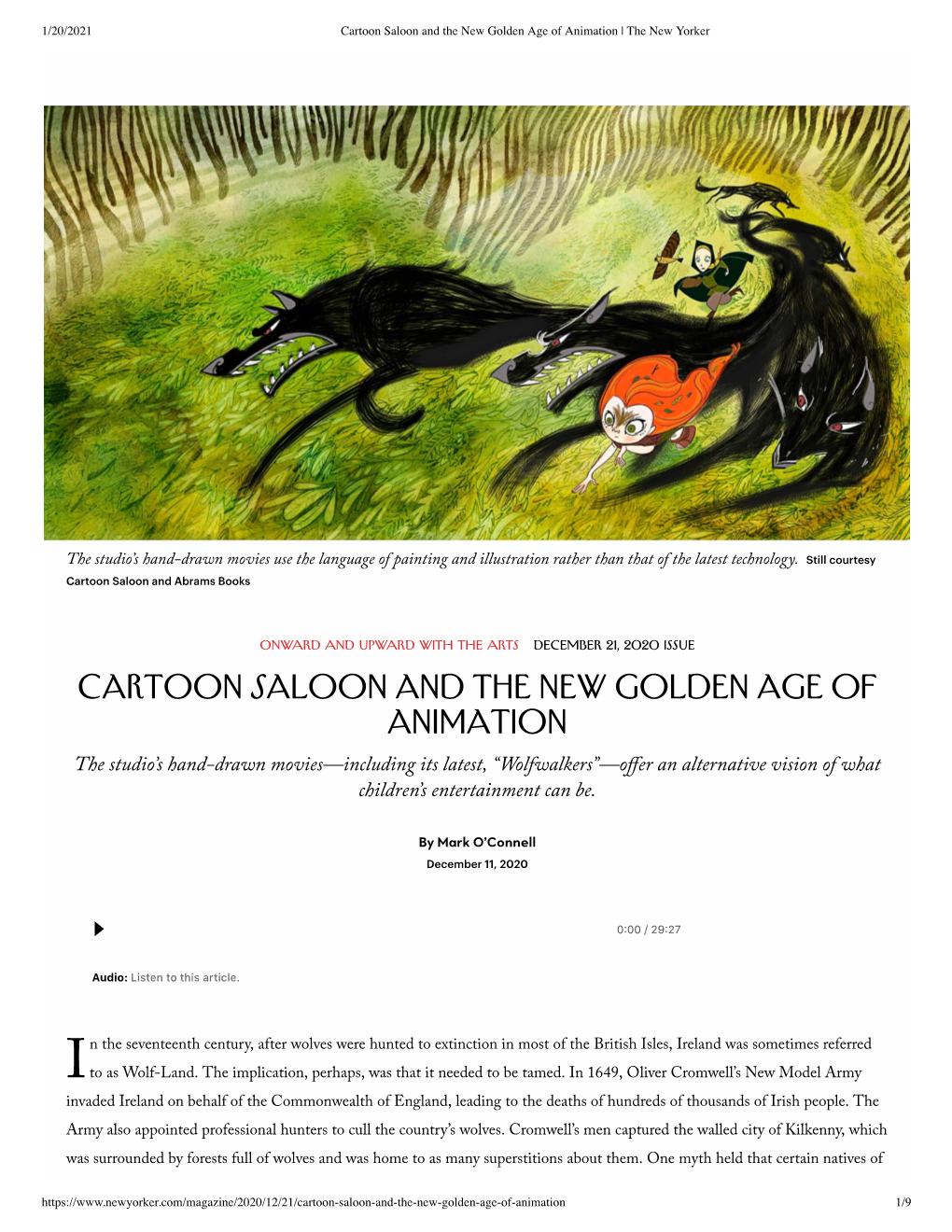 Cartoon Saloon and the New Golden Age of Animation | the New Yorker