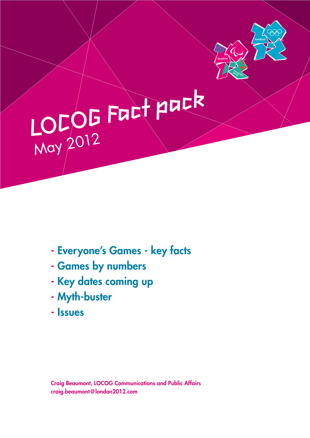 LOCOG Fact Pack May 2012