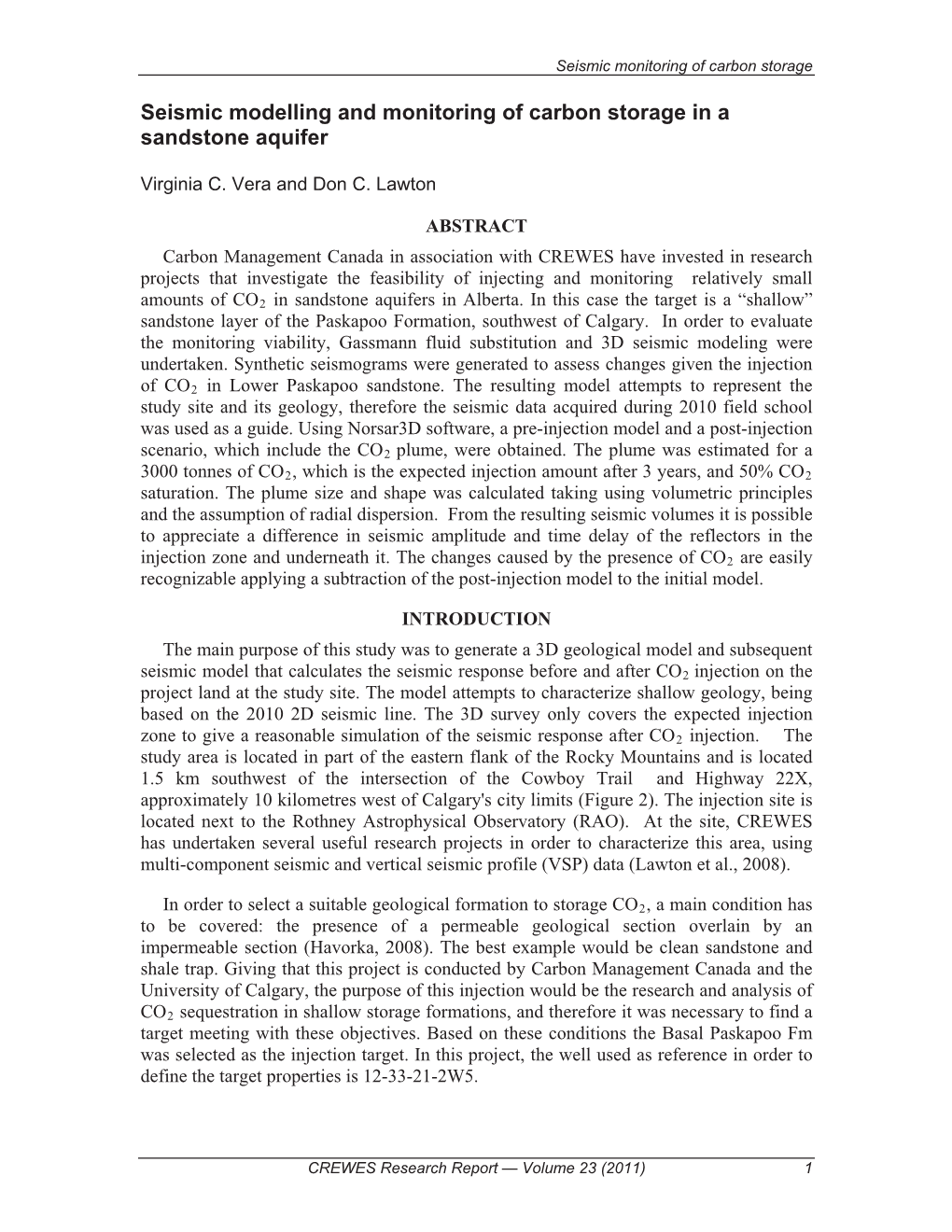 Seismic Modelling and Monitoring of Carbon Storage in a Sandstone Aquifer