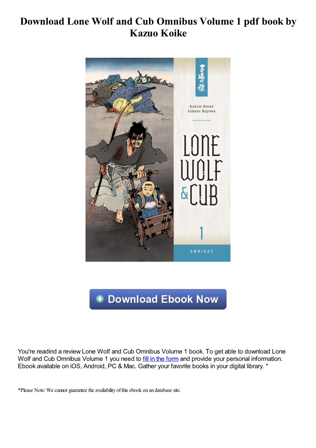 Download Lone Wolf and Cub Omnibus Volume 1 Pdf Ebook By