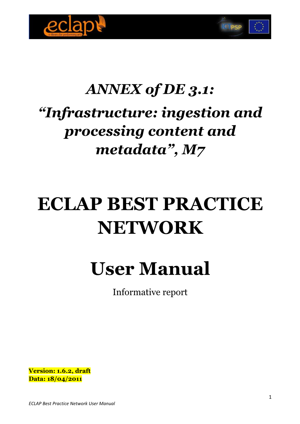ECLAP Best Practice Network User Manual