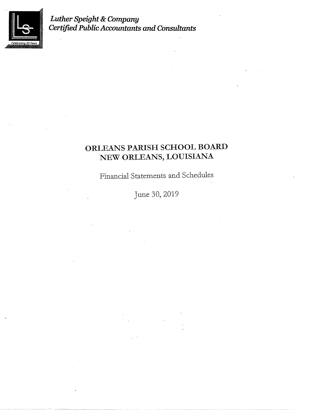 Orleans Parish School Board New Orleans, Louisiana