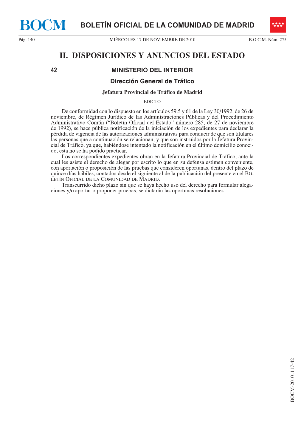 Ii. Disposiciones Y Anuncios Del Estado