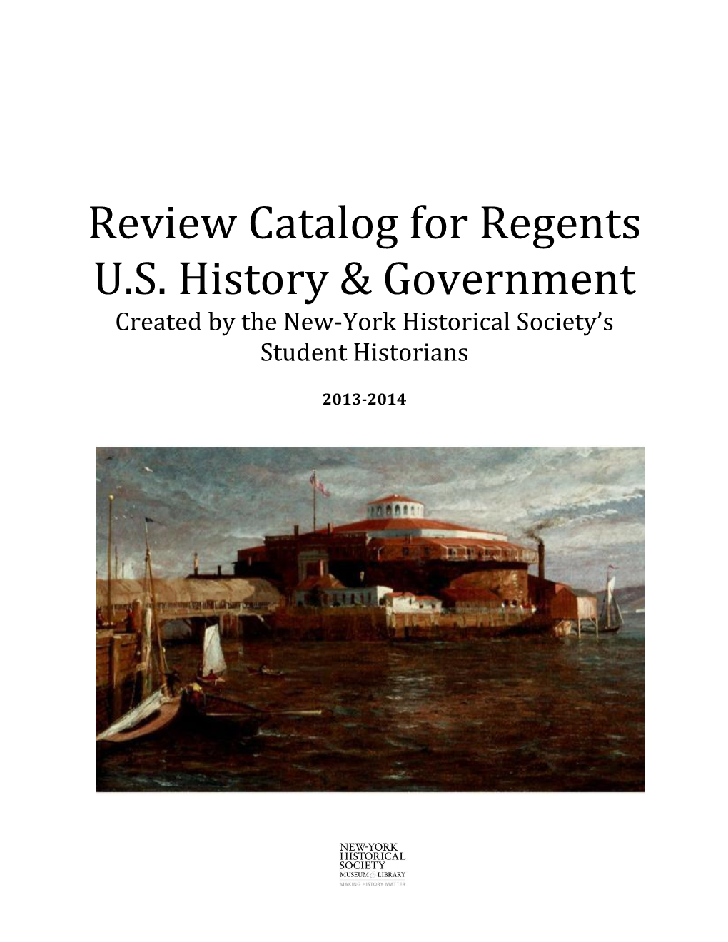 Review Catalog for Regents U.S. History & Government