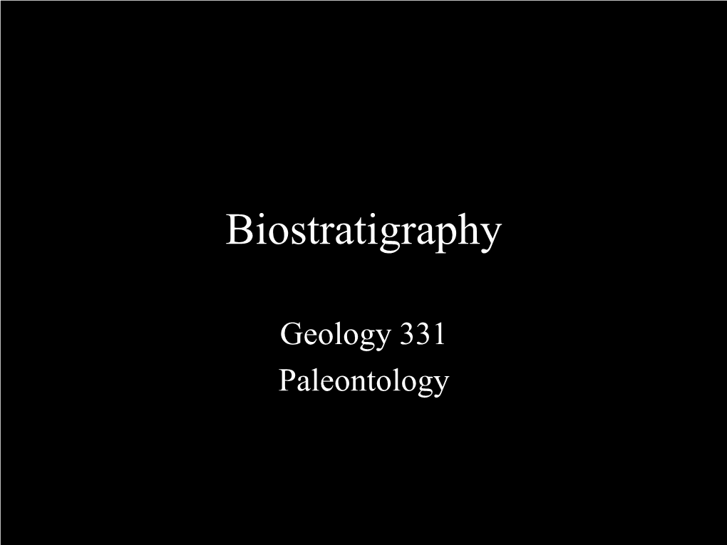 Biostratigraphy