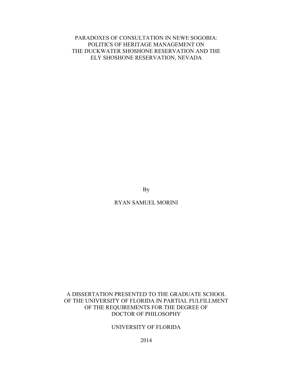 University of Florida Thesis Or Dissertation Formatting