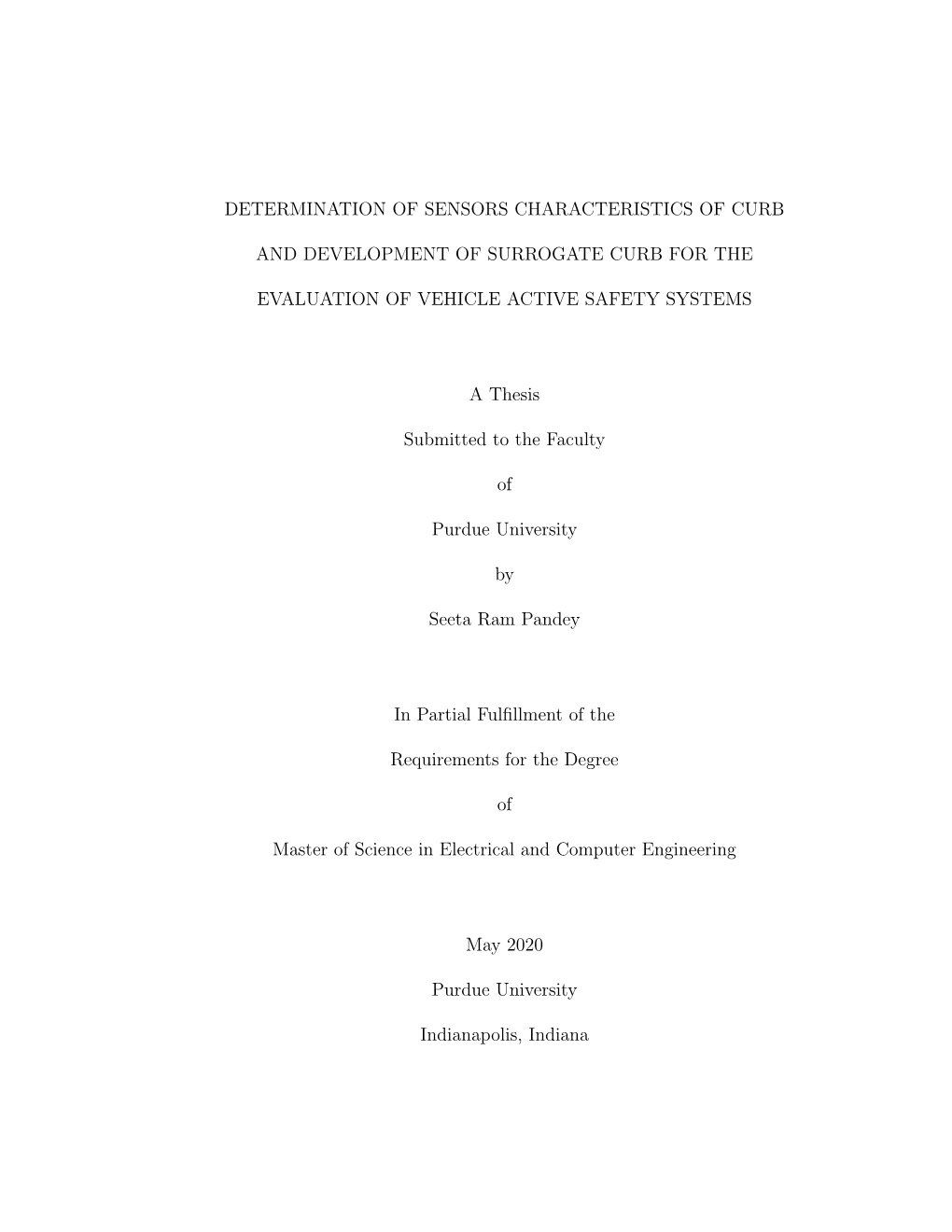 Determination of Sensors Characteristics of Curb