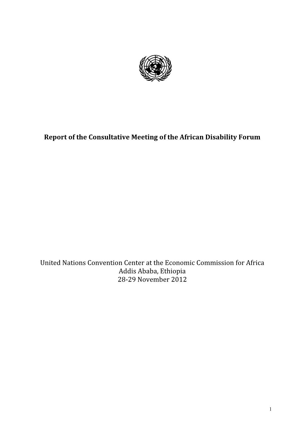 Report of the Consultative Meeting of the African Disability Forum