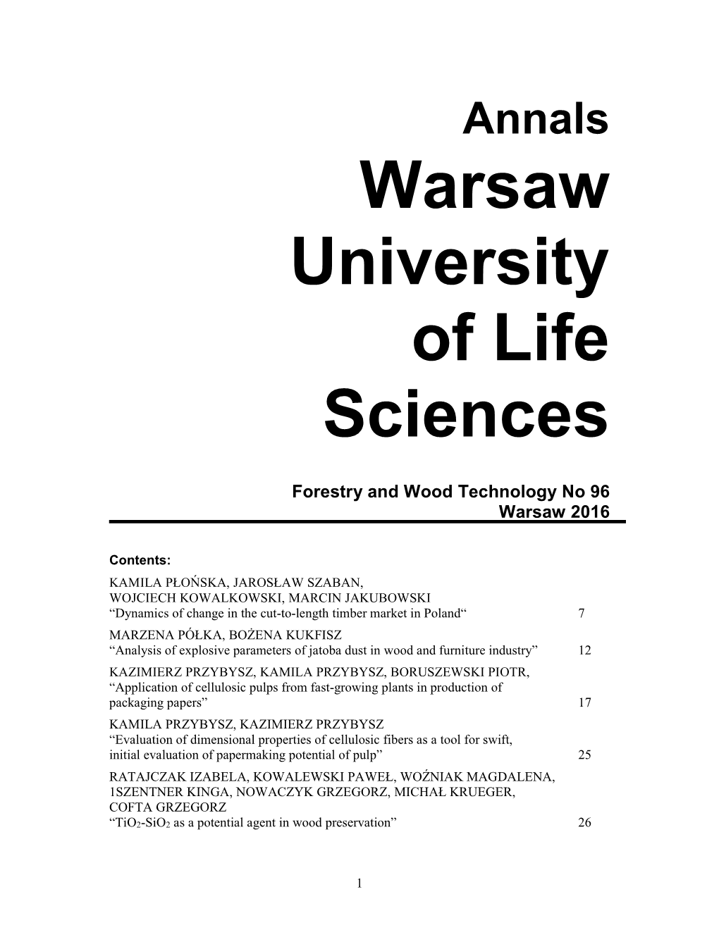 Warsaw University of Life Sciences