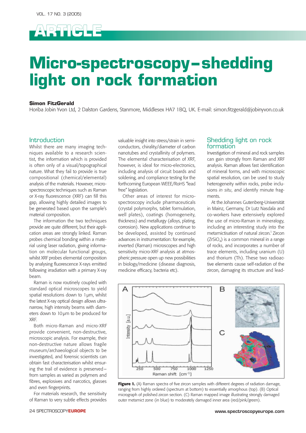 Micro-Spectroscopy – Shedding Light on Rock Formation