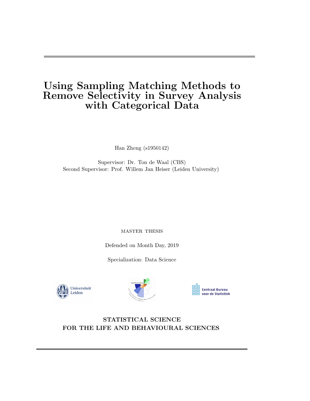 Using Sampling Matching Methods to Remove Selectivity in Survey Analysis with Categorical Data