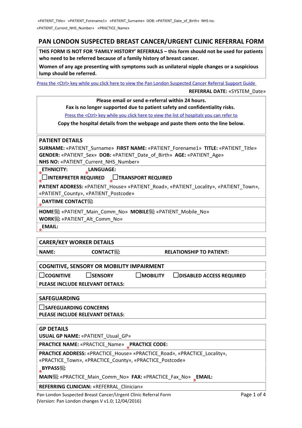 Colorectal 2 Week Referral Form