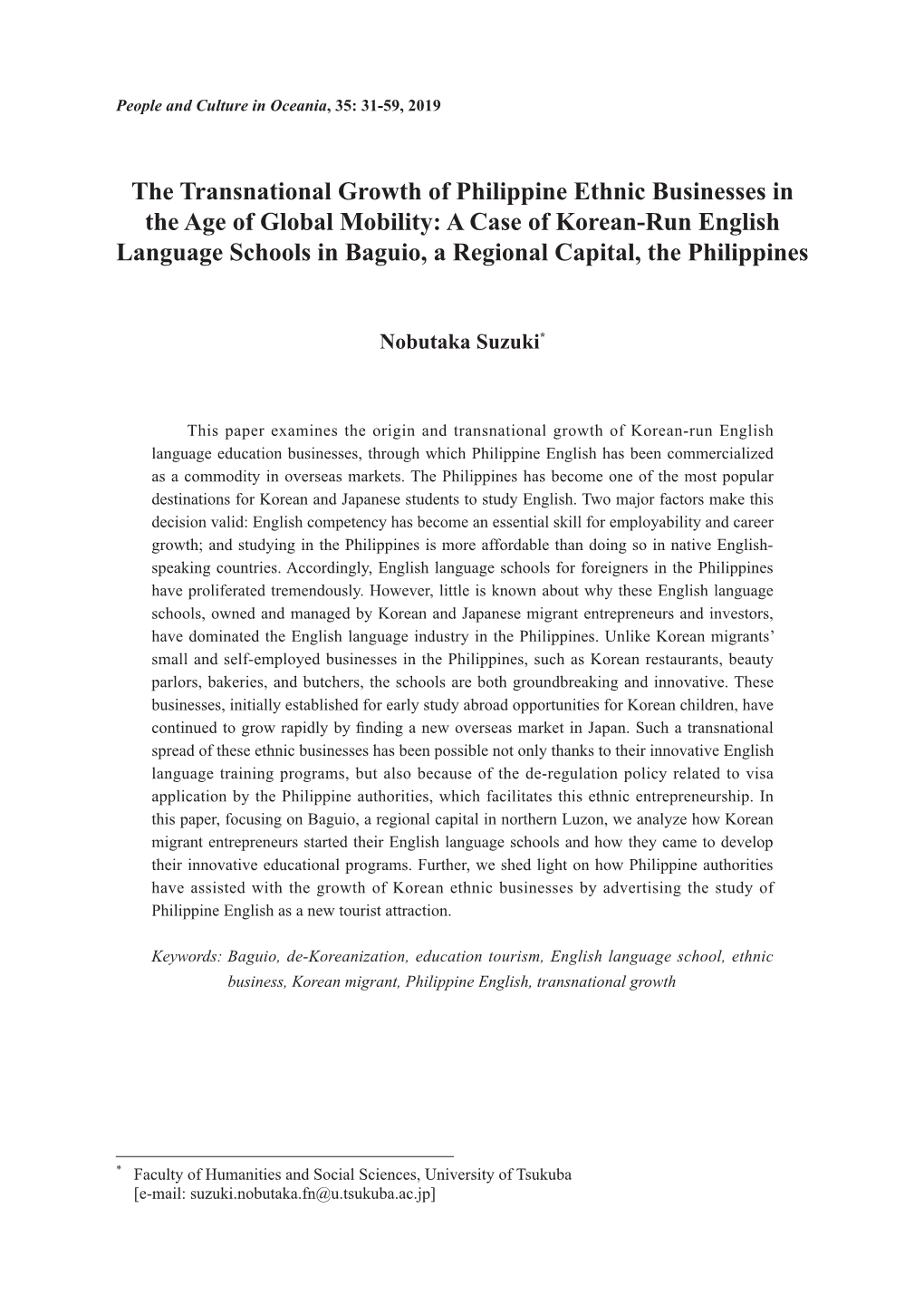 The Transnational Growth of Philippine Ethnic Businesses in The