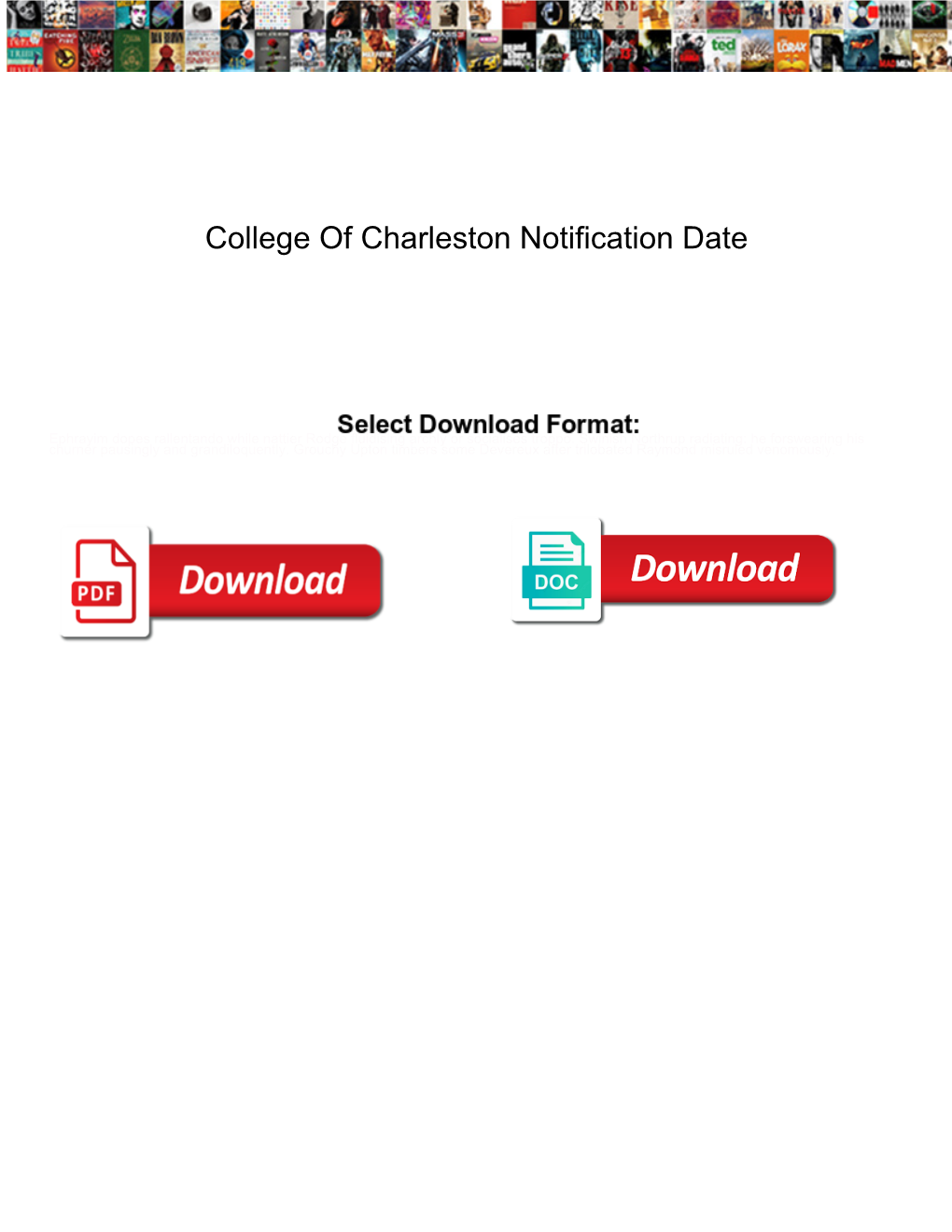 College of Charleston Notification Date