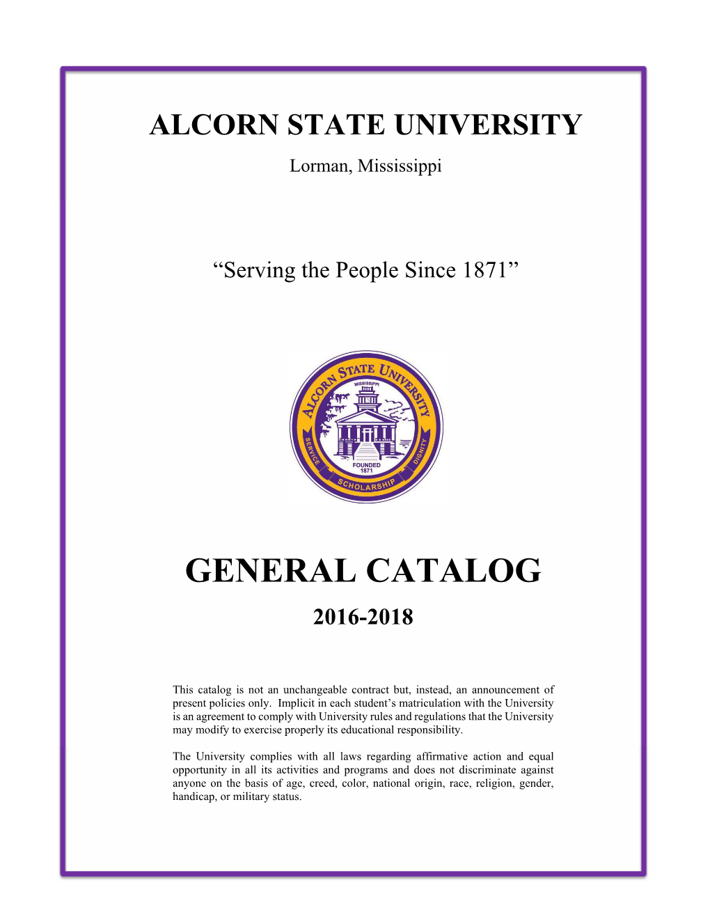 Undergraduate Catalog 2016-2018