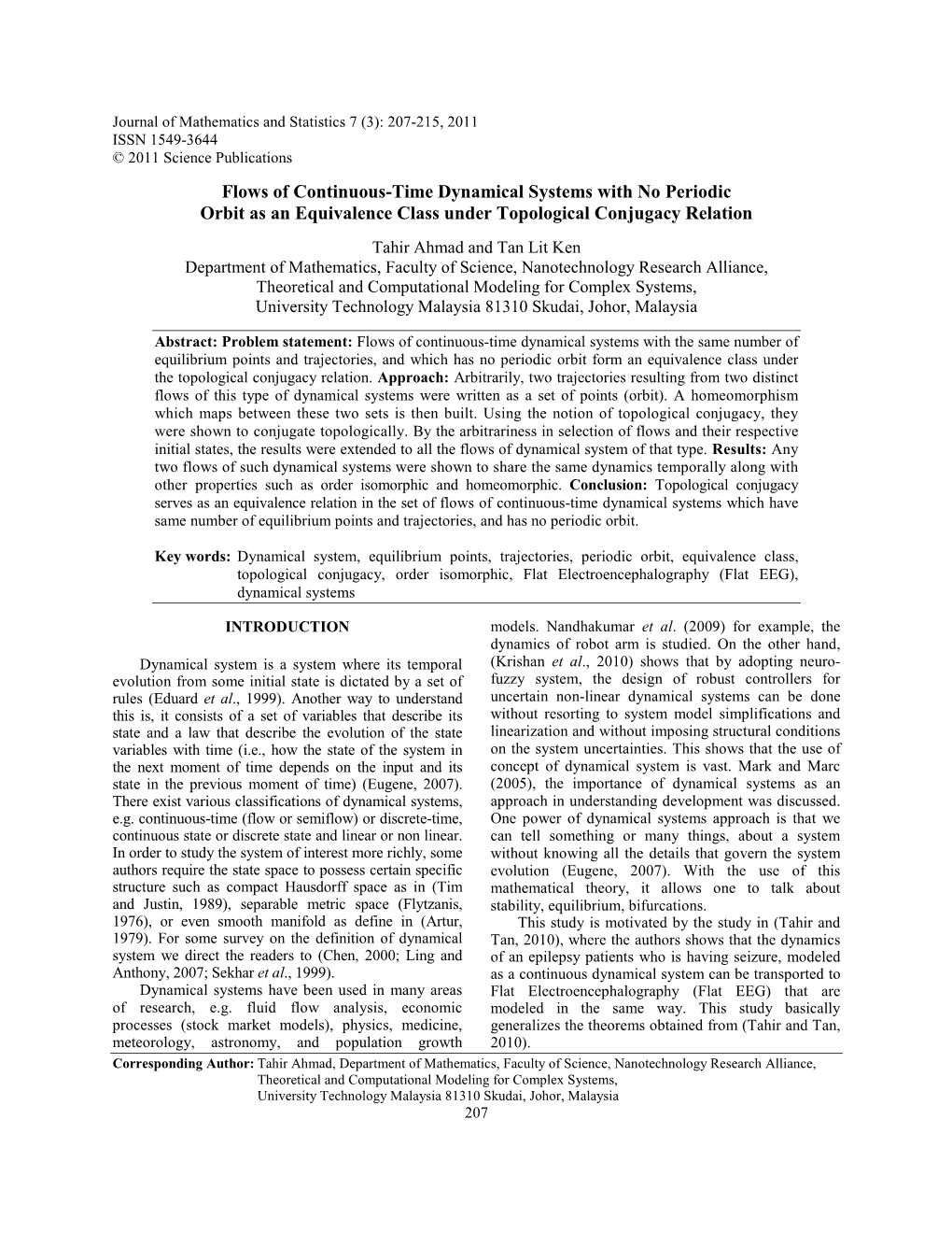 Flows of Continuous-Time Dynamical Systems with No Periodic Orbit As an Equivalence Class Under Topological Conjugacy Relation