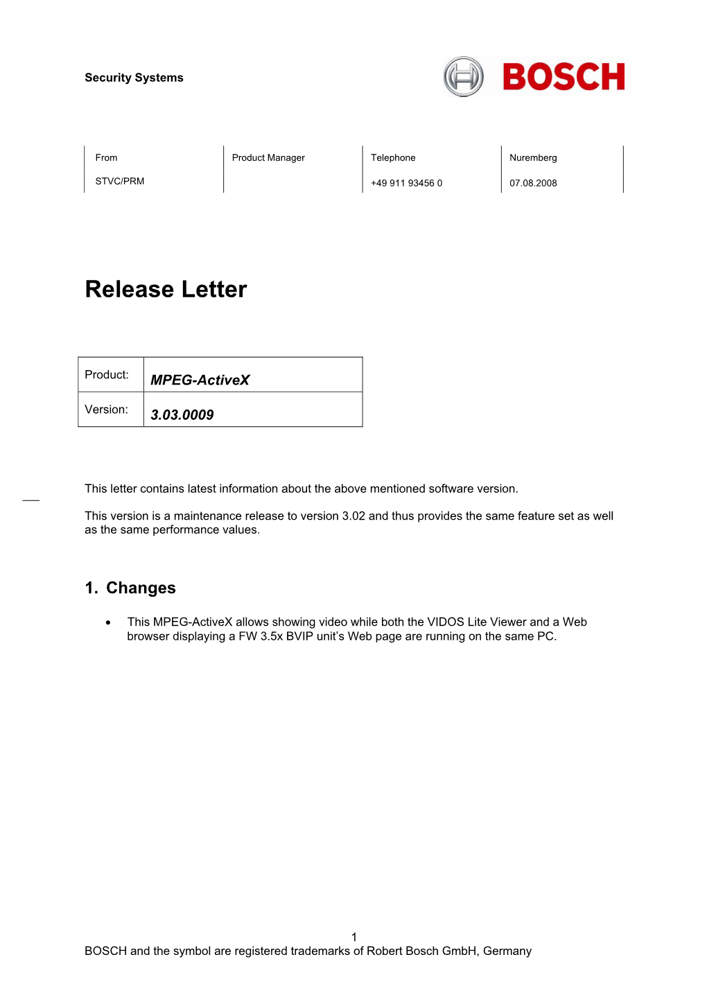 Release Letter