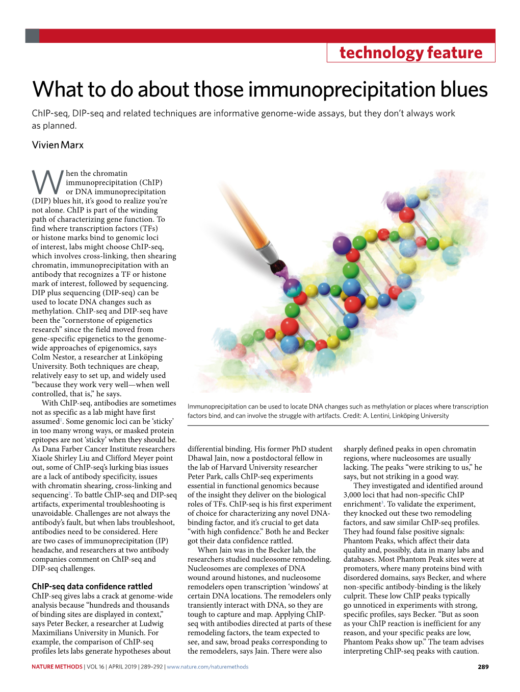 What to Do About Those Immunoprecipitation Blues Chip-Seq, DIP-Seq and Related Techniques Are Informative Genome-Wide Assays, but They Don’T Always Work As Planned