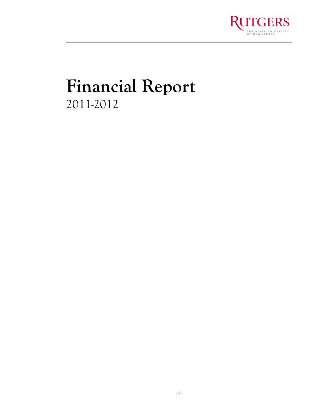 Financial Report 2011-2012