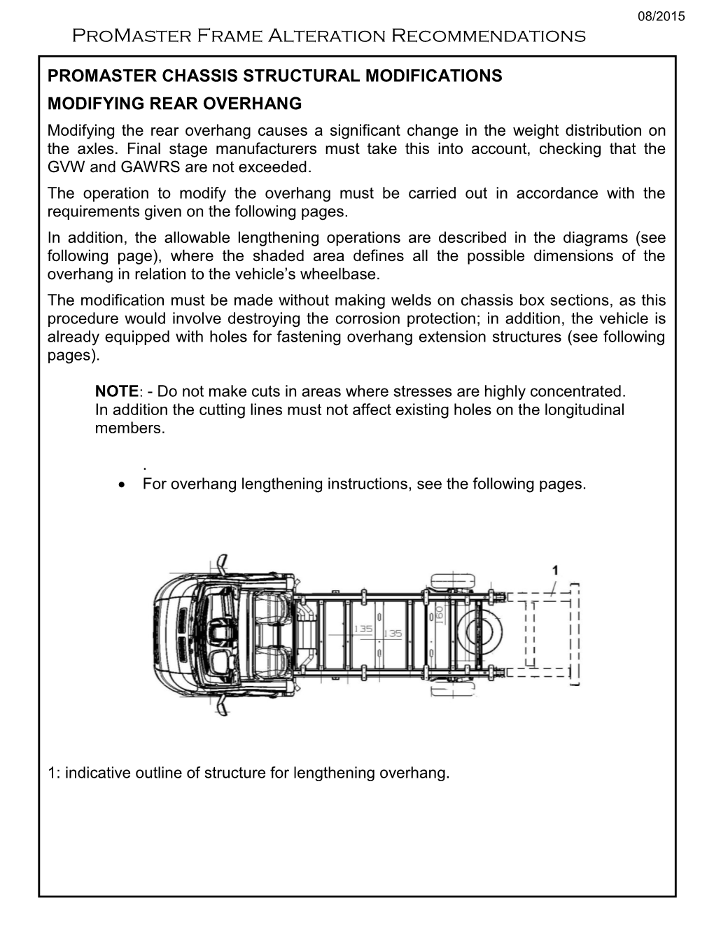 Promaster Frame Alteration Recommendations