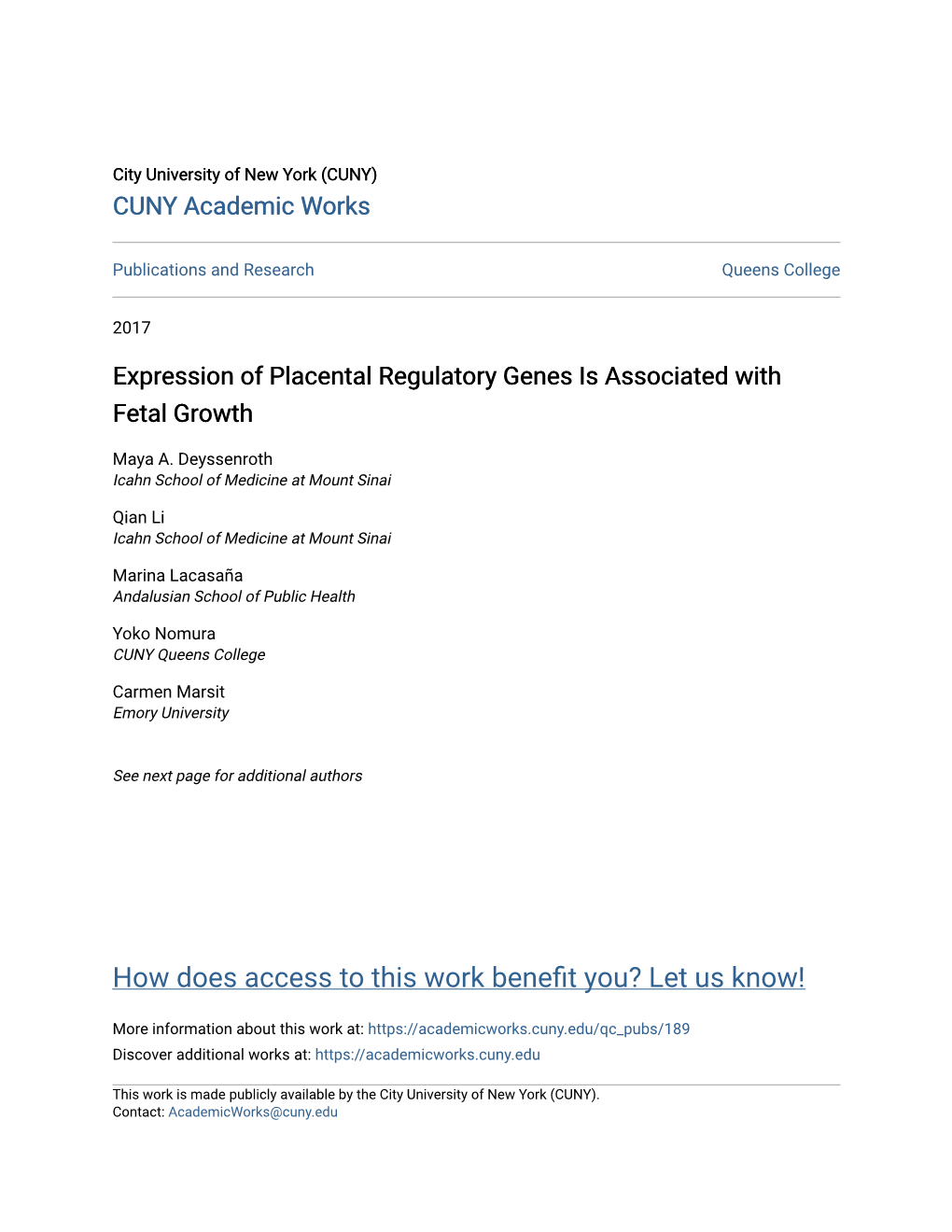 Expression of Placental Regulatory Genes Is Associated with Fetal Growth