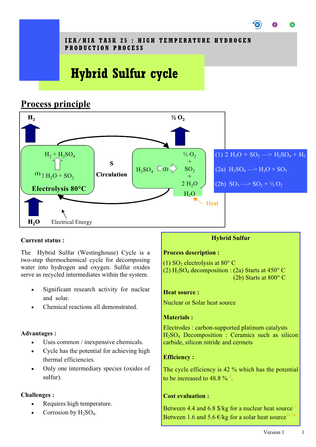 Hybrid Sulfur (Westinghouse) V0.Pub