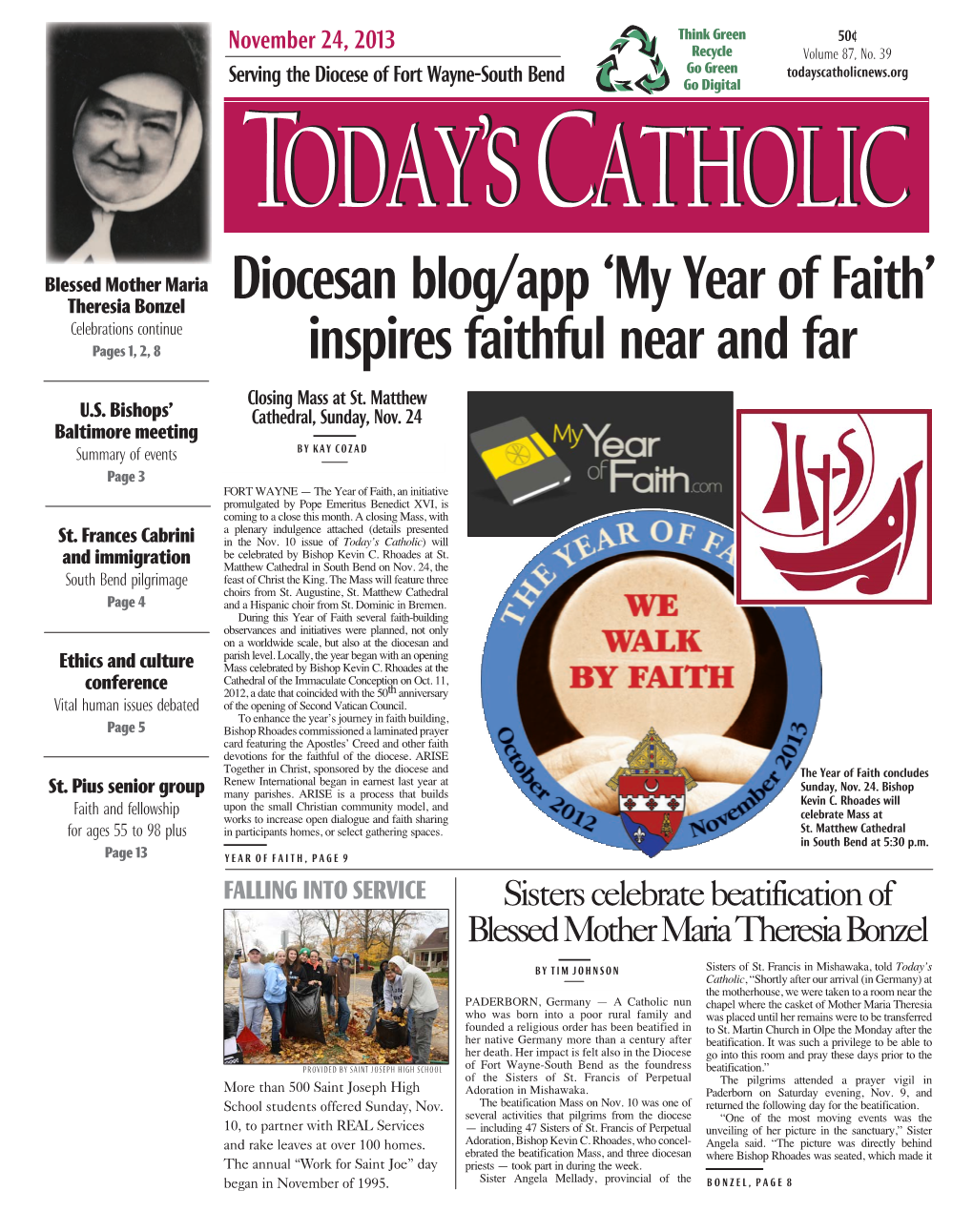 My Year of Faith’ Celebrations Continue Pages 1, 2, 8 Inspires Faithful Near and Far Closing Mass at St