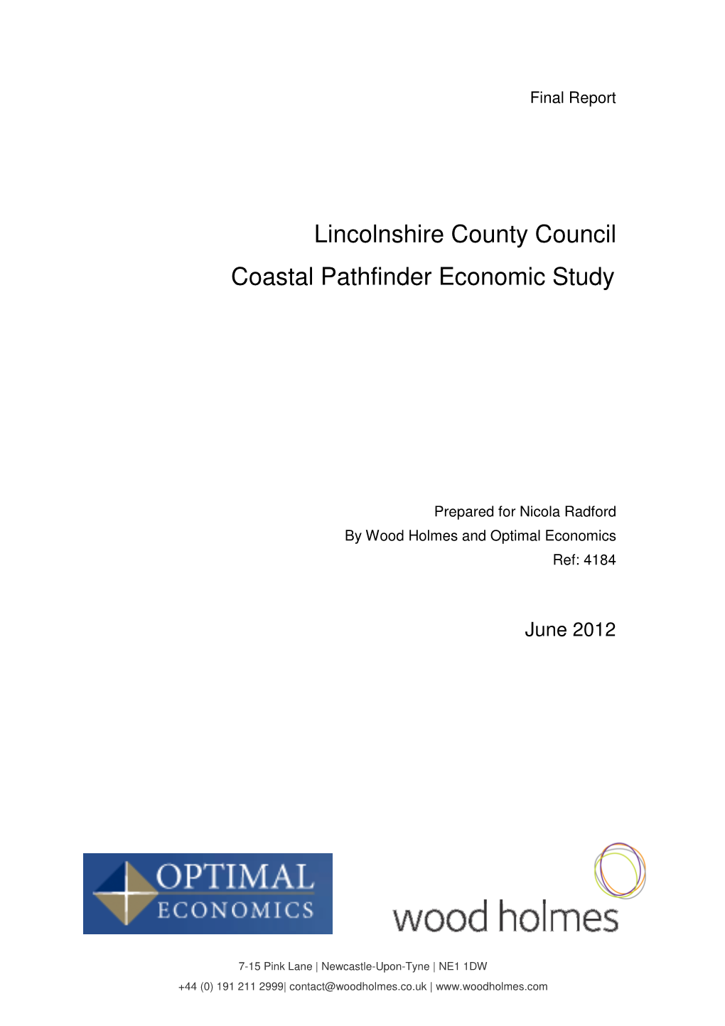 Lincolnshire County Council Coastal Pathfinder Economic Study