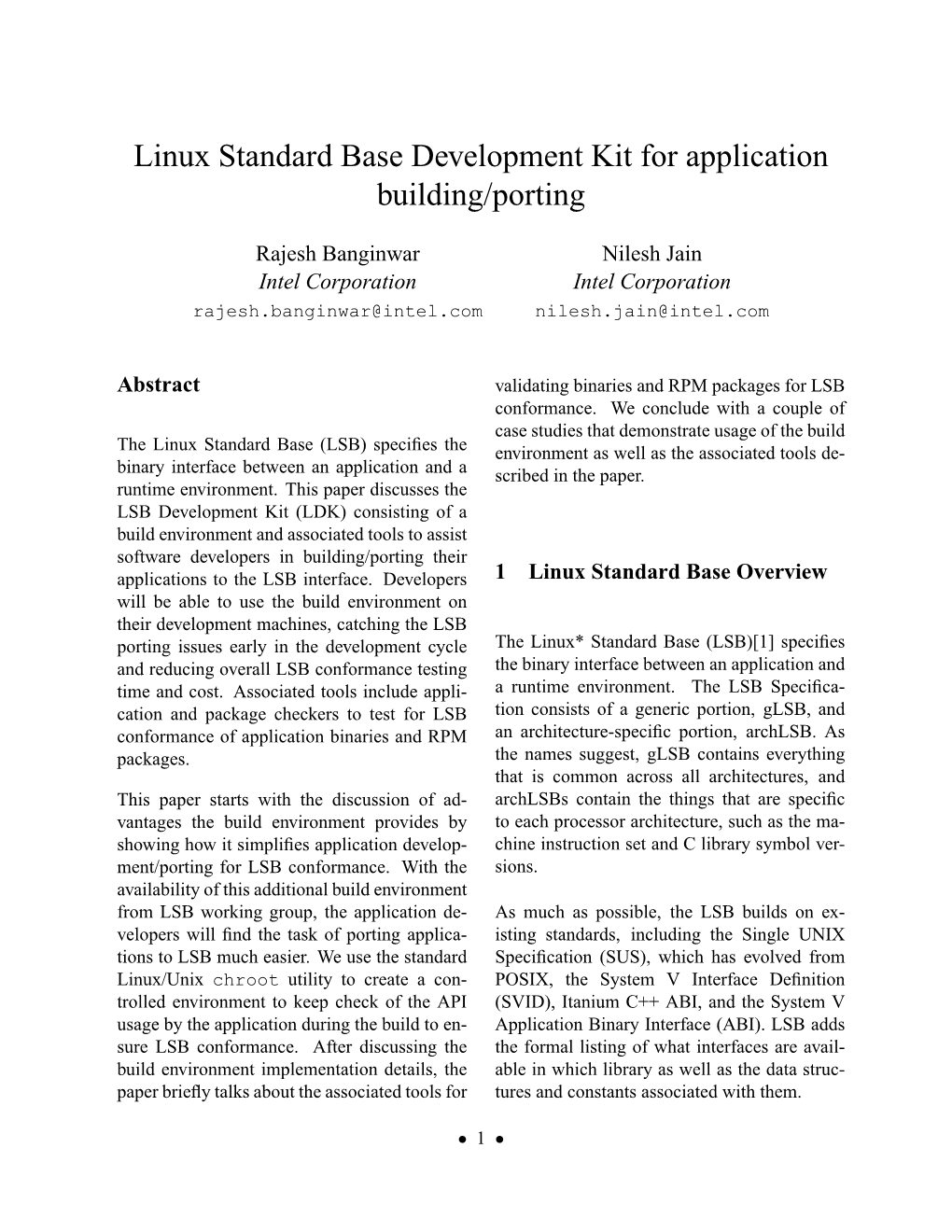 Linux Standard Base Development Kit for Application Building/Porting