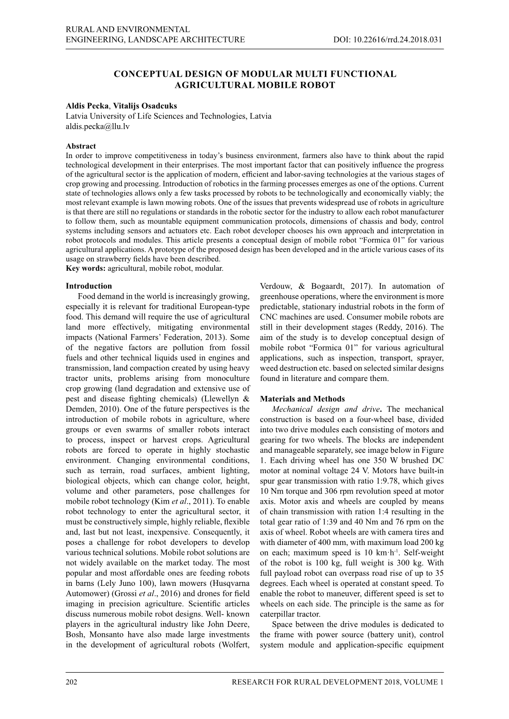 Conceptual Design of Modular Multi Functional Agricultural Mobile Robot