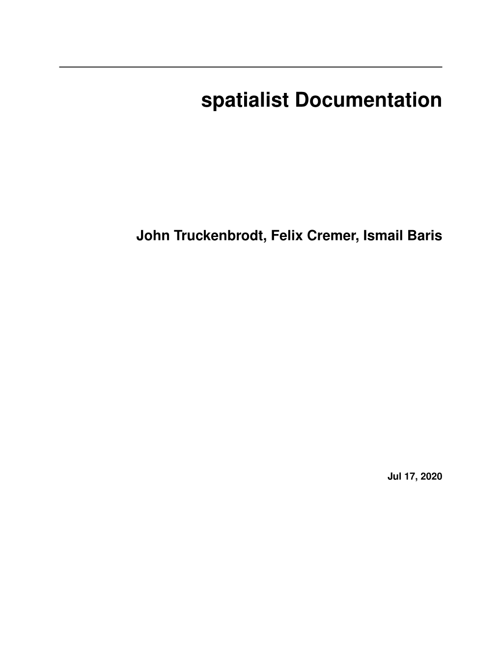 Spatialist Documentation