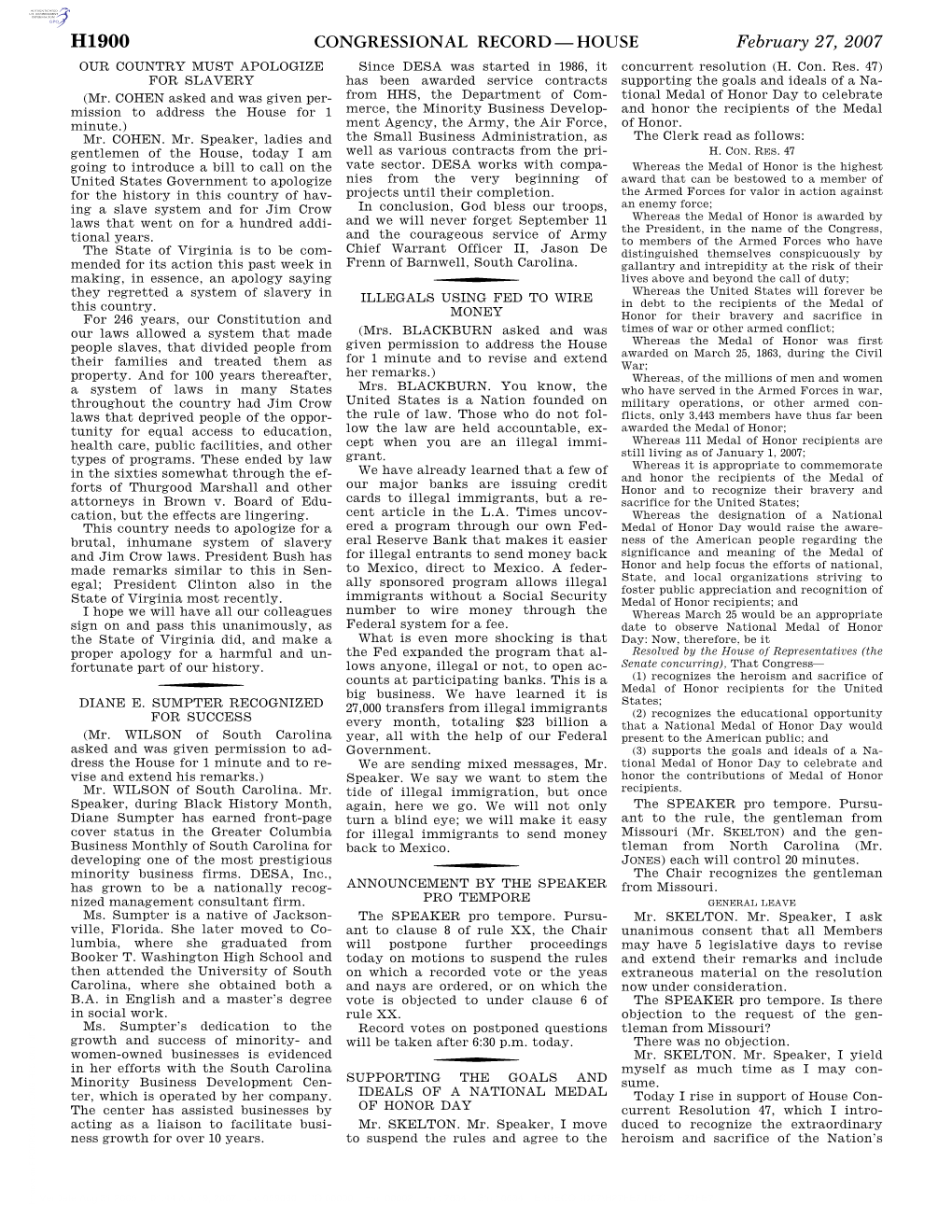 Congressional Record—House H1900