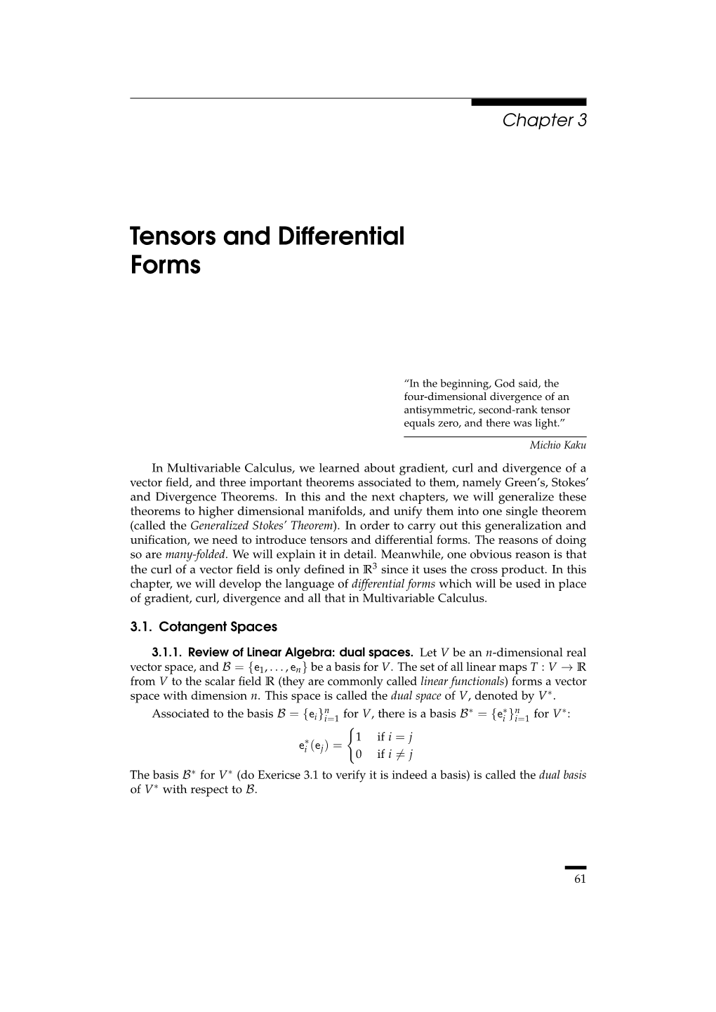 Tensors and Differential Forms