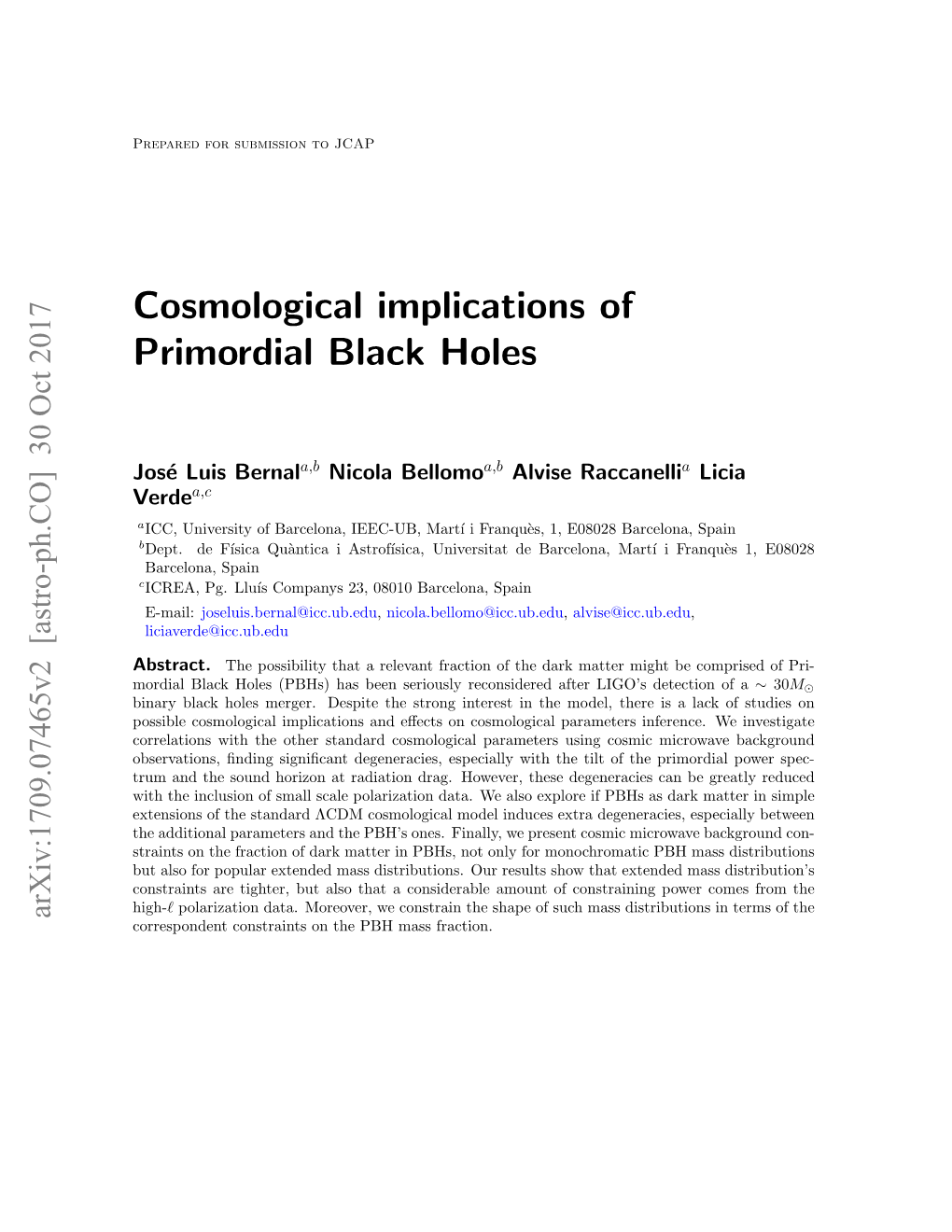 Cosmological Implications of Primordial Black Holes