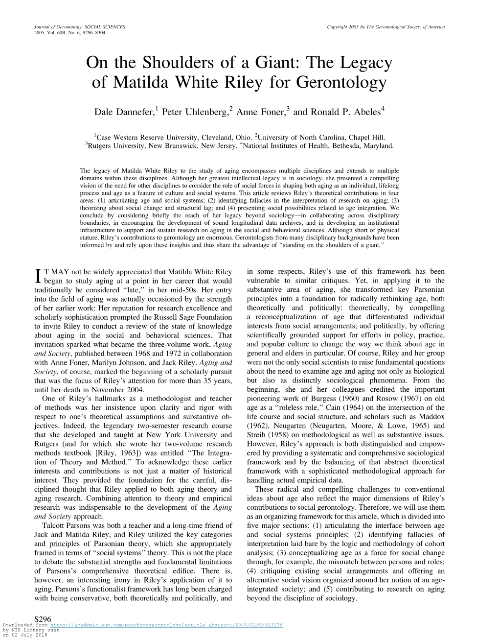 Matilda White Riley, Ph.D