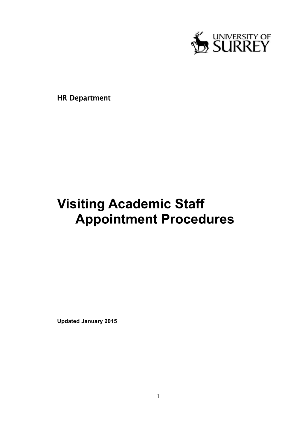 Visiting Academic Staff Appointment Procedures