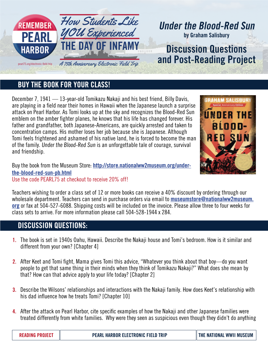 Under the Blood-Red Sun Discussion Questions and Post-Reading Project