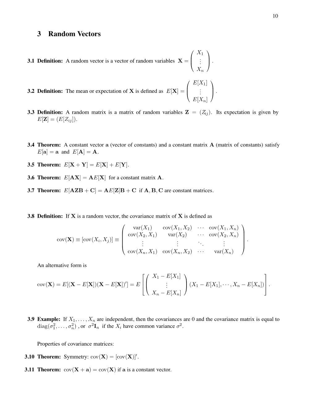 3 Random Vectors