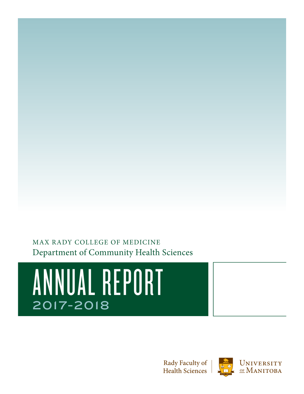 Department of Community Health Sciences ANNUAL REPORT 2017-2018