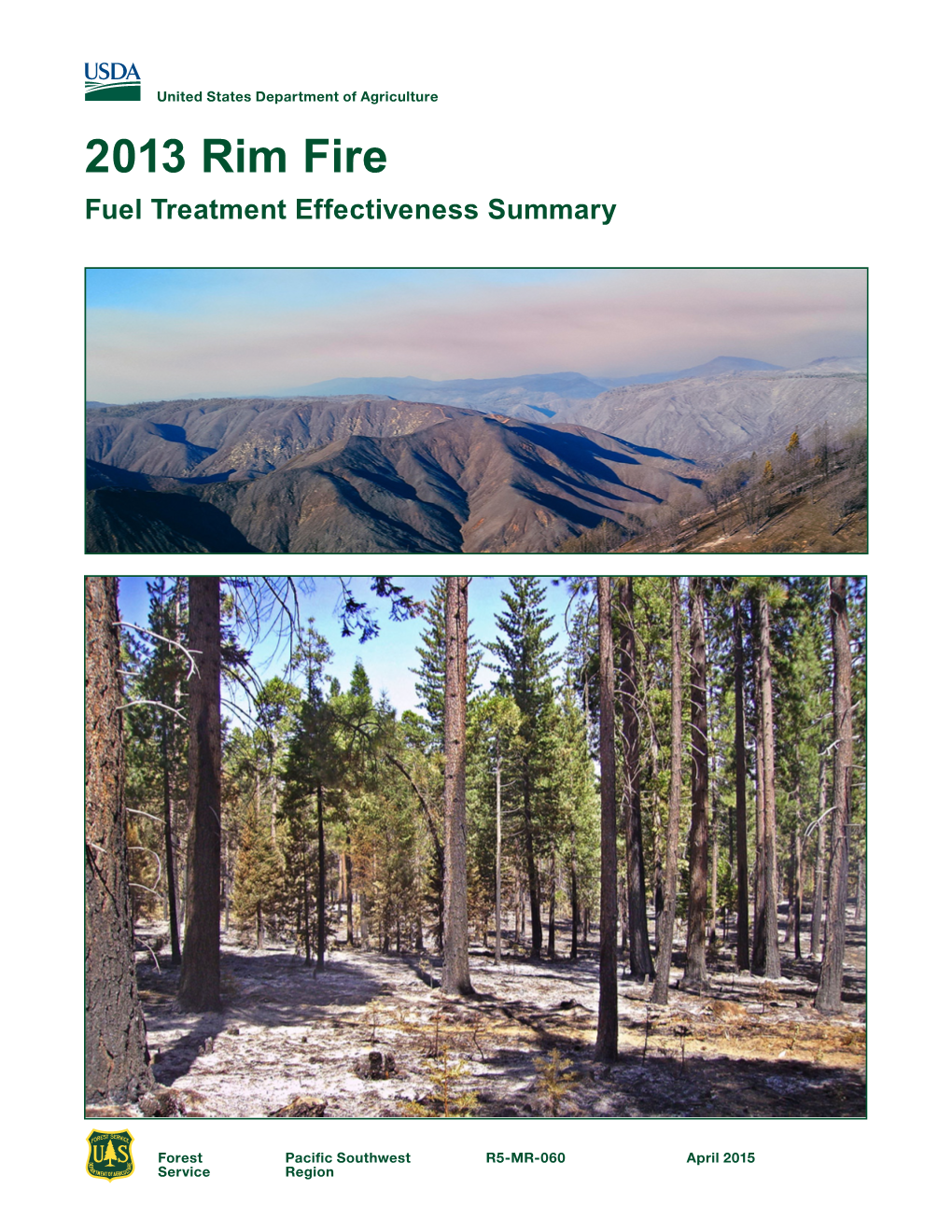 2013 Rim Fire Fuel Treatment Effectiveness Summary