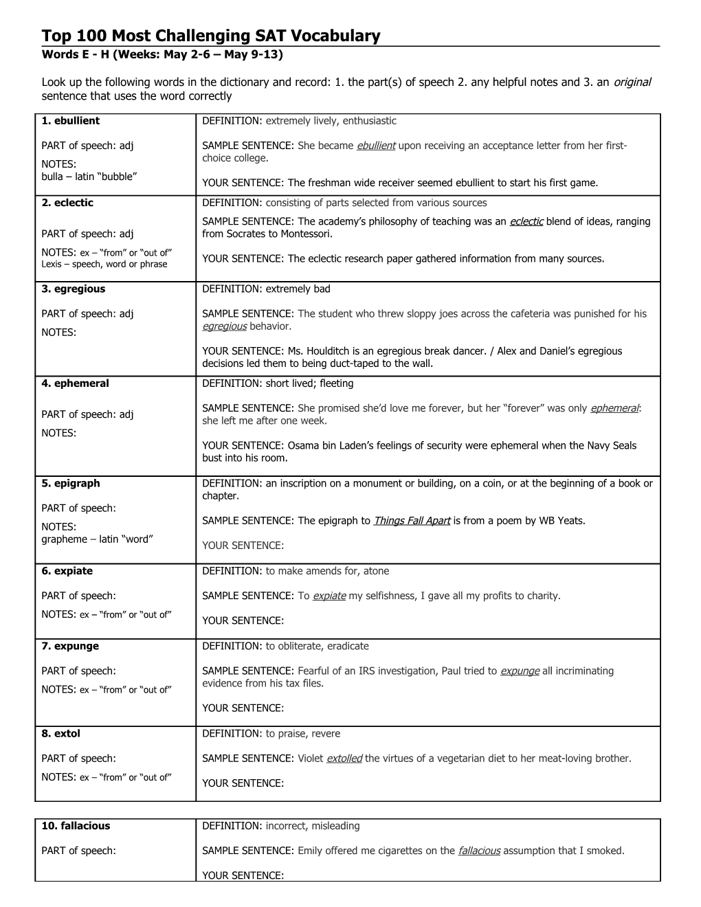 Vocabulary From Latin And Greek Roots