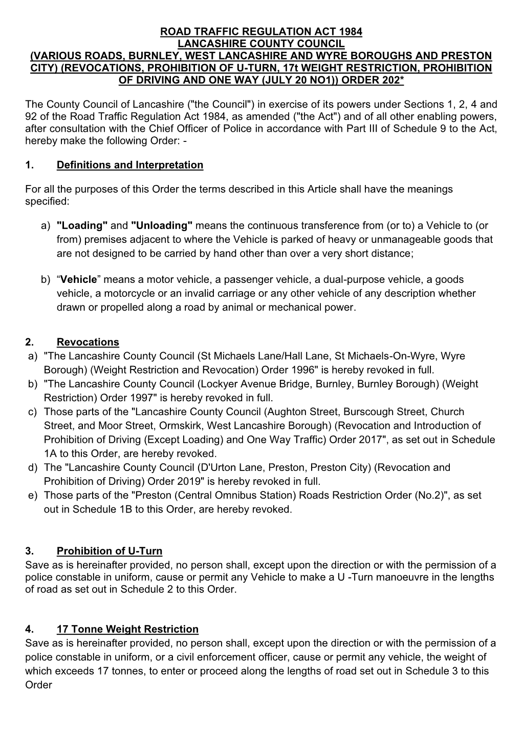 Road Traffic Regulation Act 1984