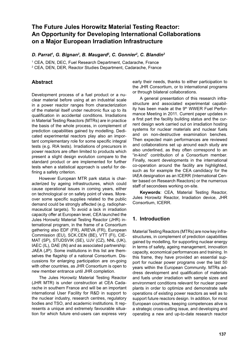 The Future Jules Horowitz Material Testing Reactor: an Opportunity for Developing International Collaborations on a Major European Irradiation Infrastructure