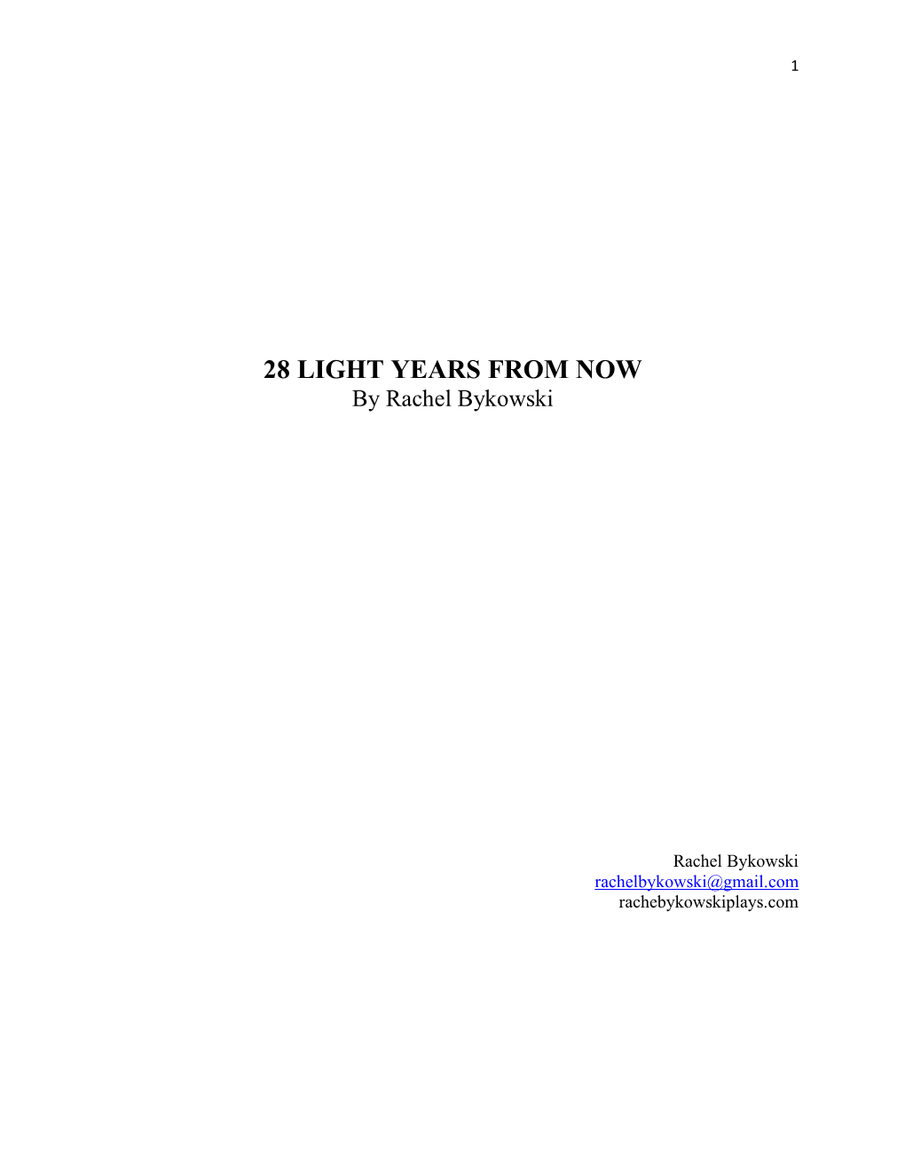 28 LIGHT YEARS from NOW by Rachel Bykowski