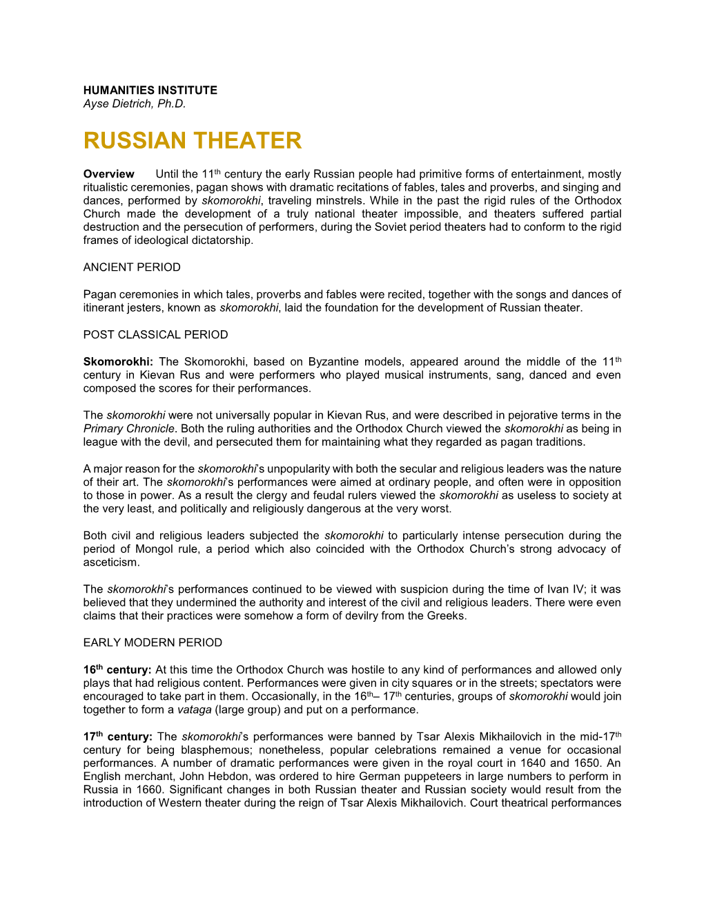 Russian Theater