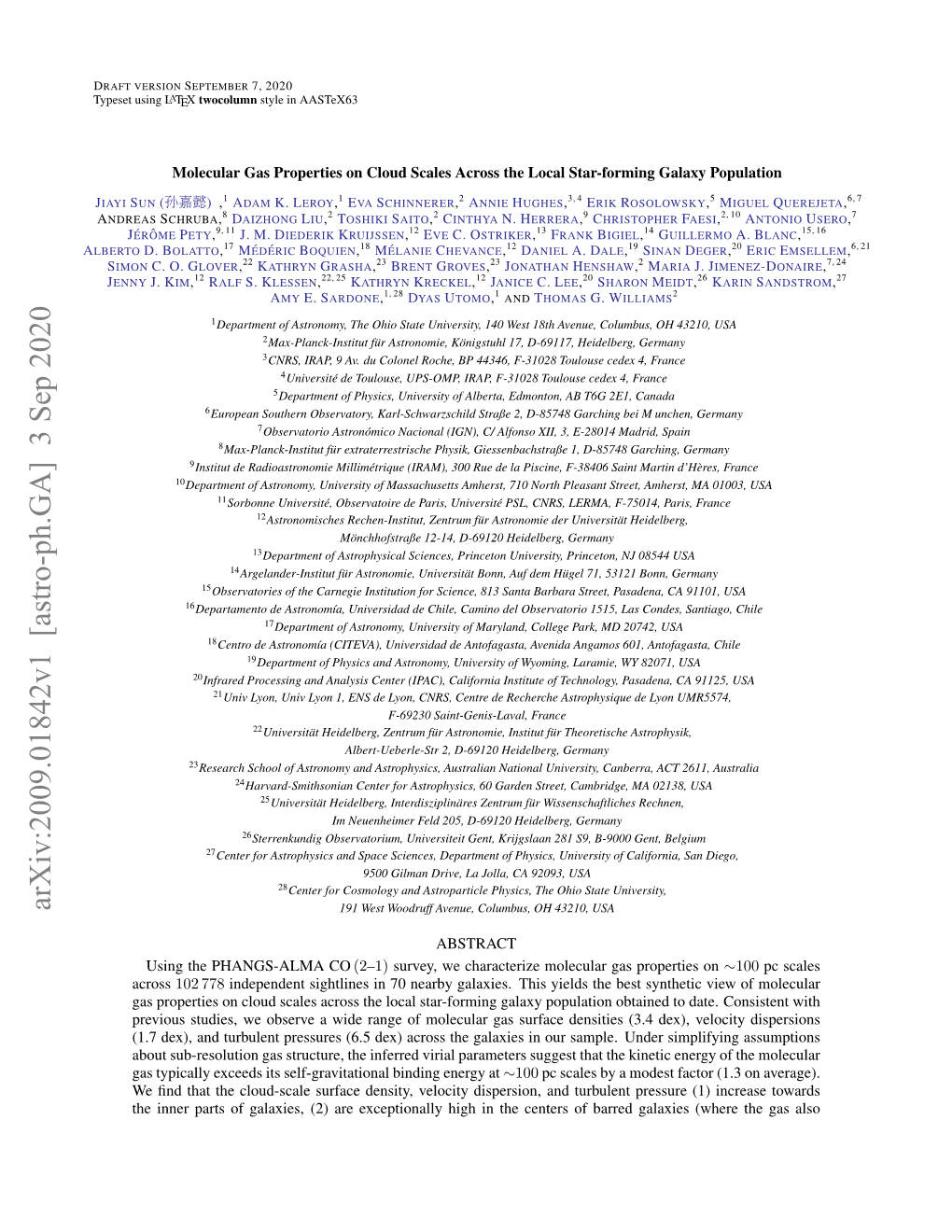 Molecular Gas Properties on Cloud Scales Across the Local Star-Forming Galaxy Population