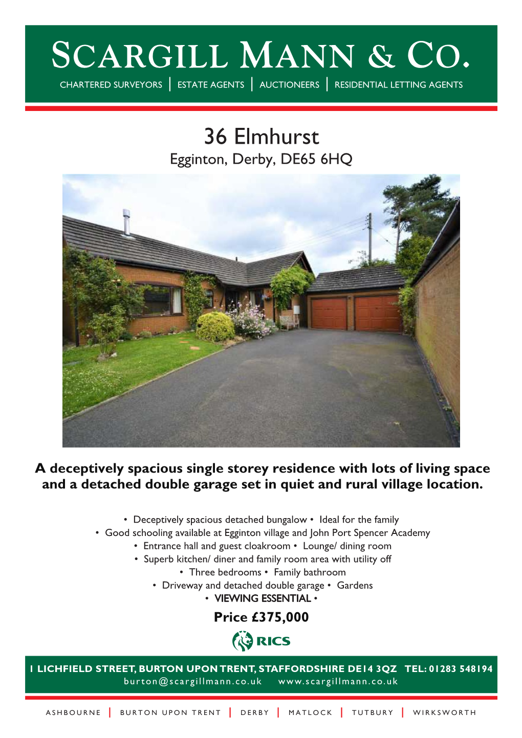 36 Elmhurst Egginton, Derby, DE65 6HQ