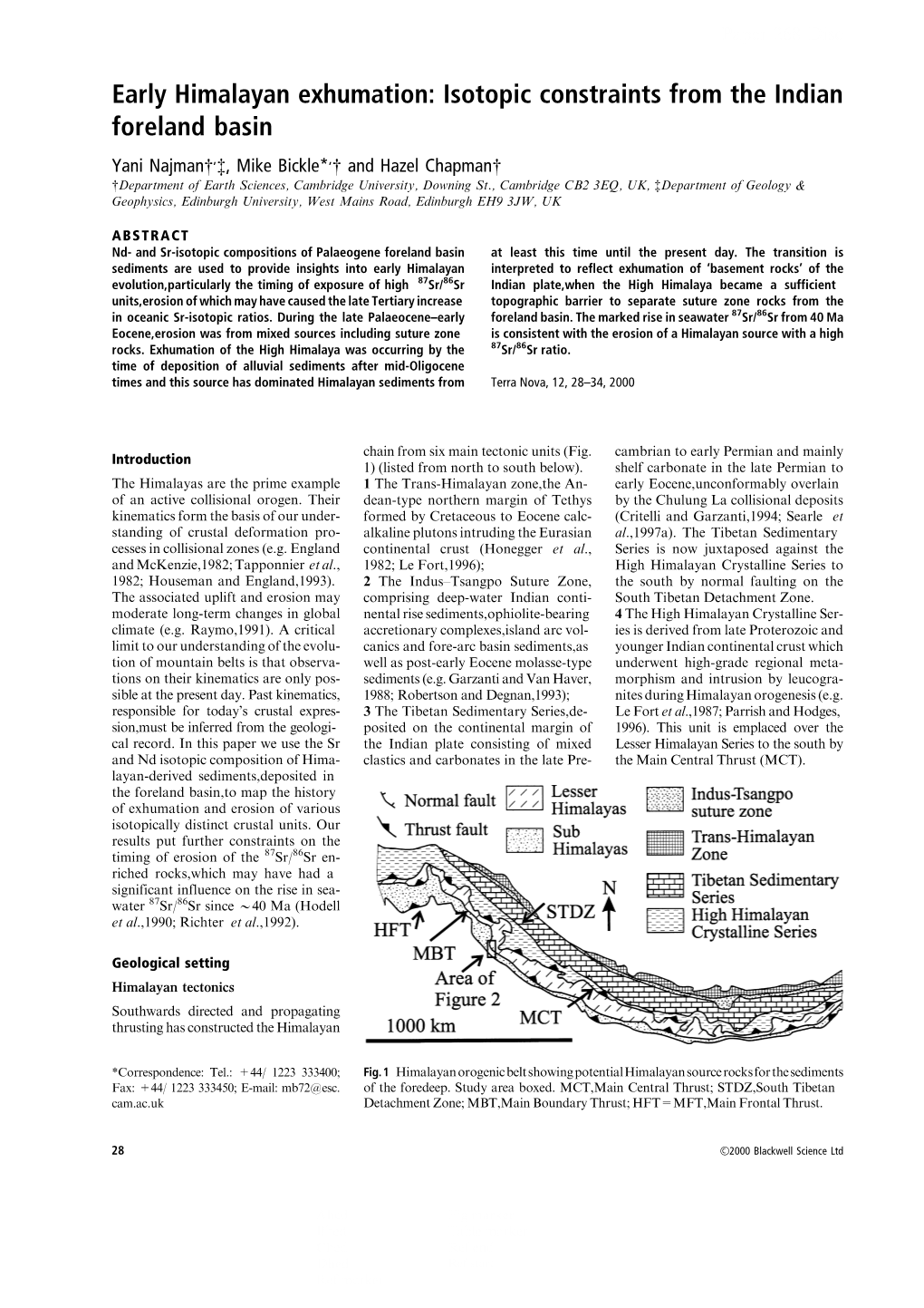 Early Himalayan Exhumation: Isotopic Constraints from the Indian Foreland